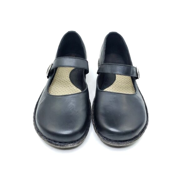 Born Basics Mary Jane Womens Buckle Comfort Flats Black Leather EU 41-42 US 11 - Picture 3 of 13